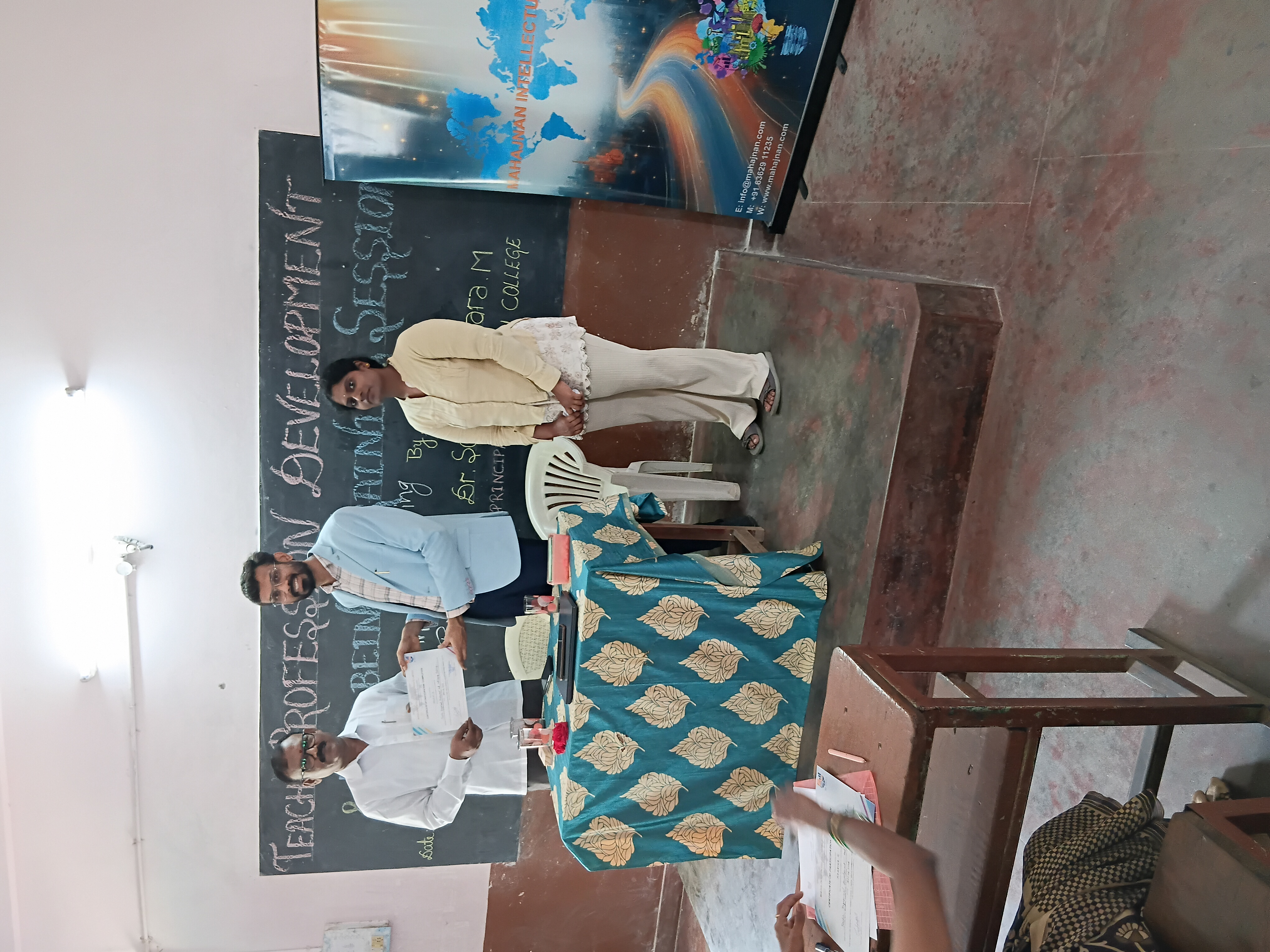 Certificate presentation on stage